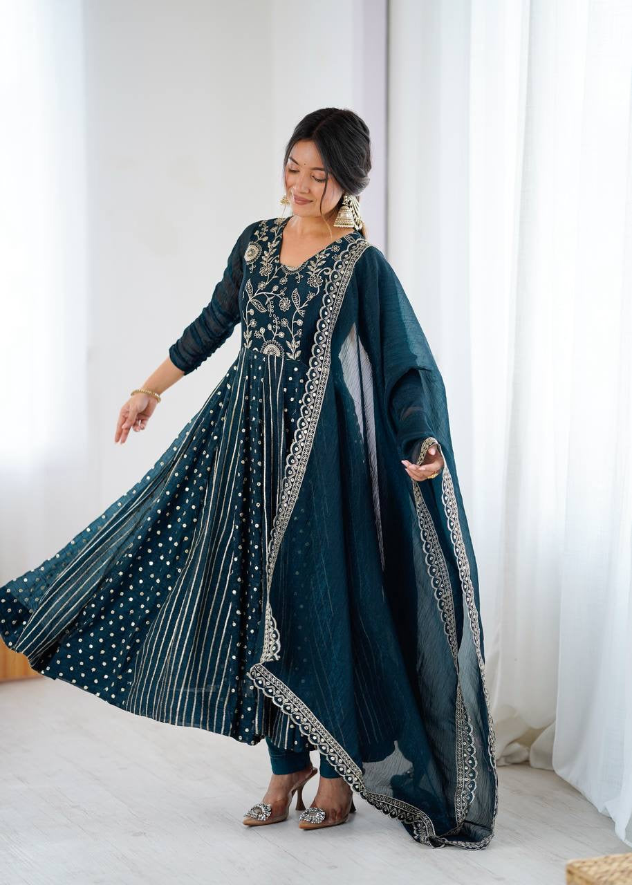 Anarkali set 3 piece