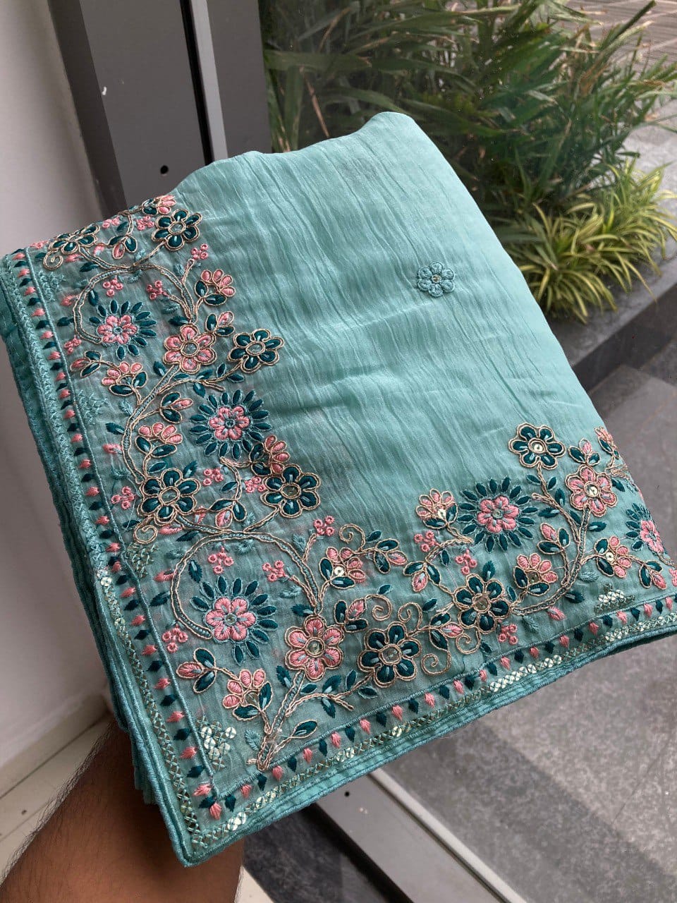 Embroided saree