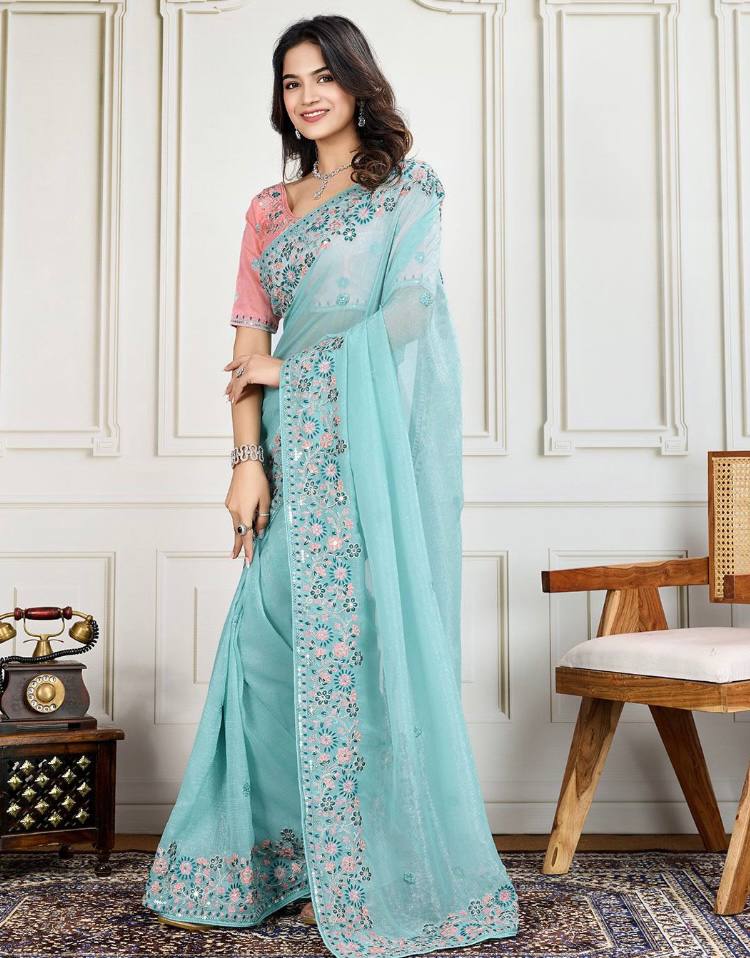 Embroided saree