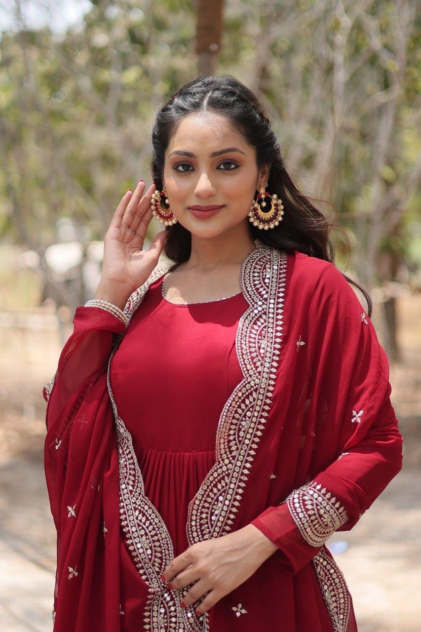 Georgette anarkali suit set