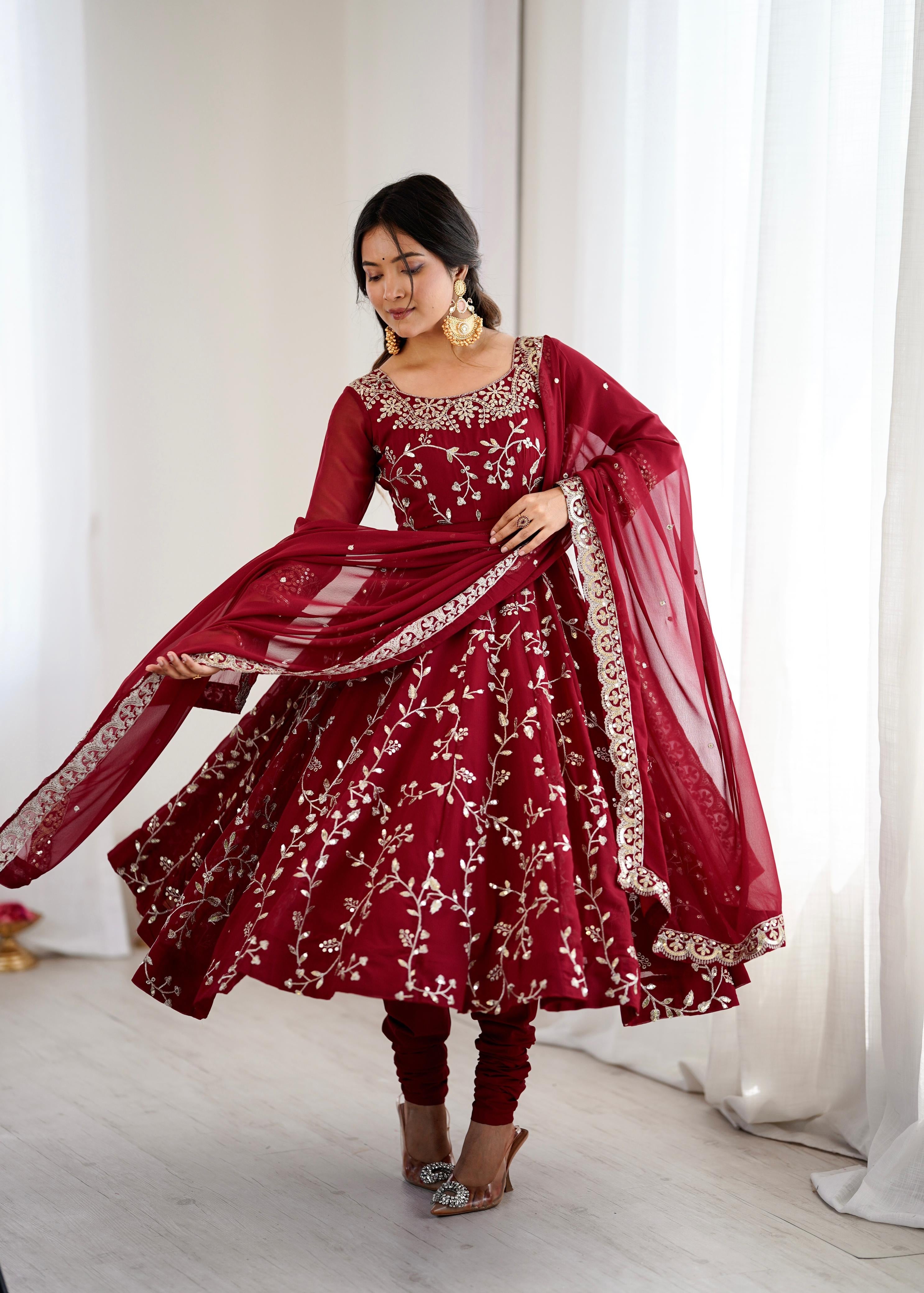 Heavy work Anarkali set
