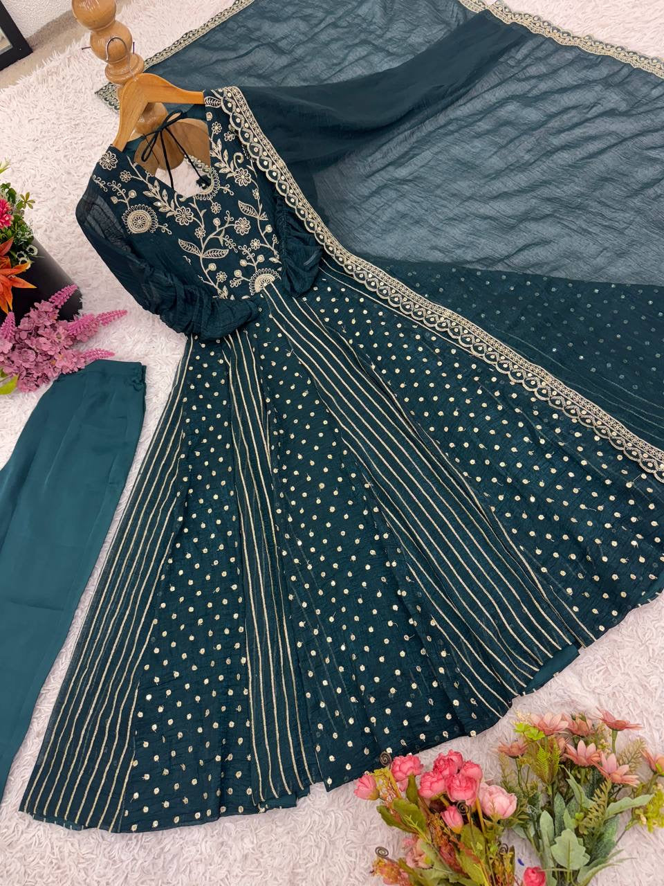 Anarkali set 3 piece