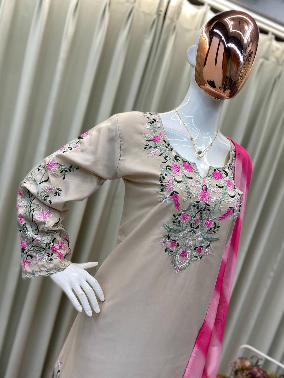 Salwar suit set organza dupatta.