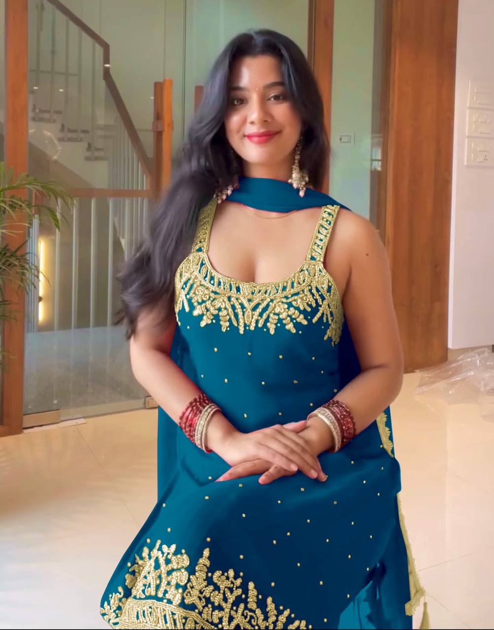 Heavy work sharara set.