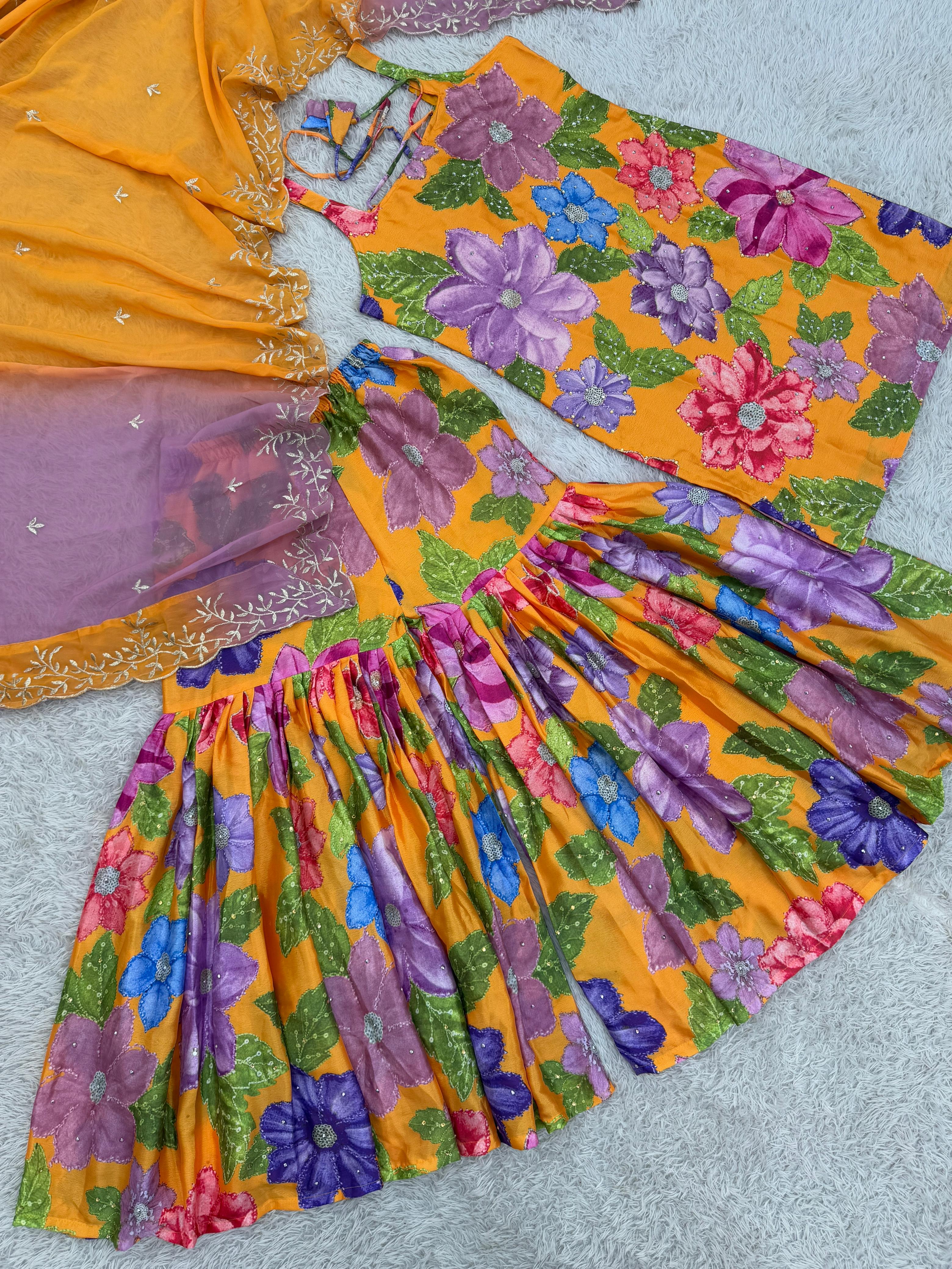 Floral sharara set