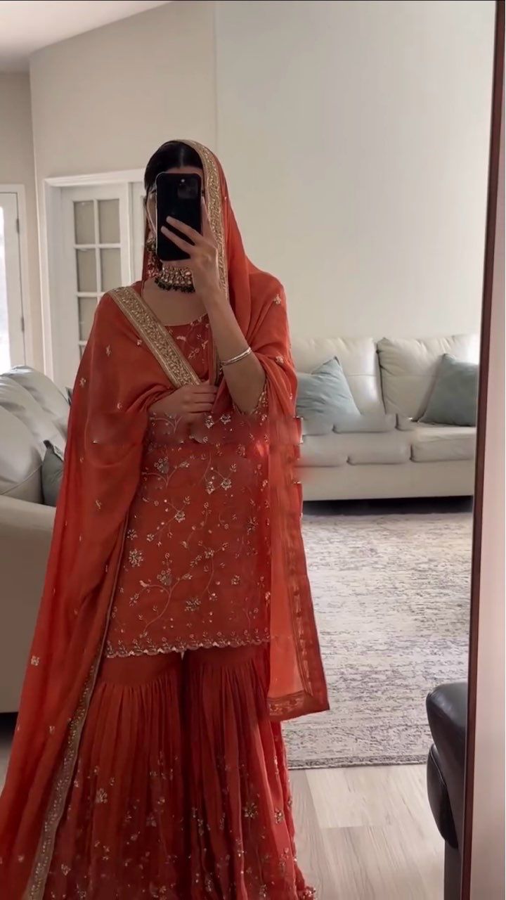 Heavy work sharara set.
