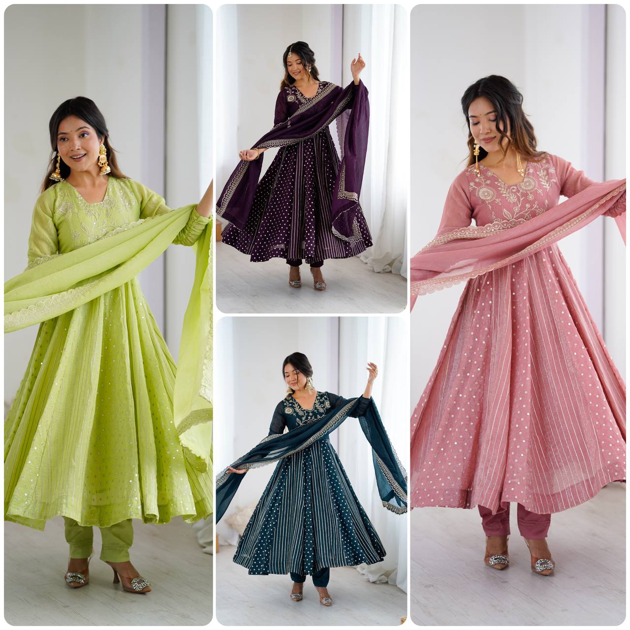 Anarkali set 3 piece
