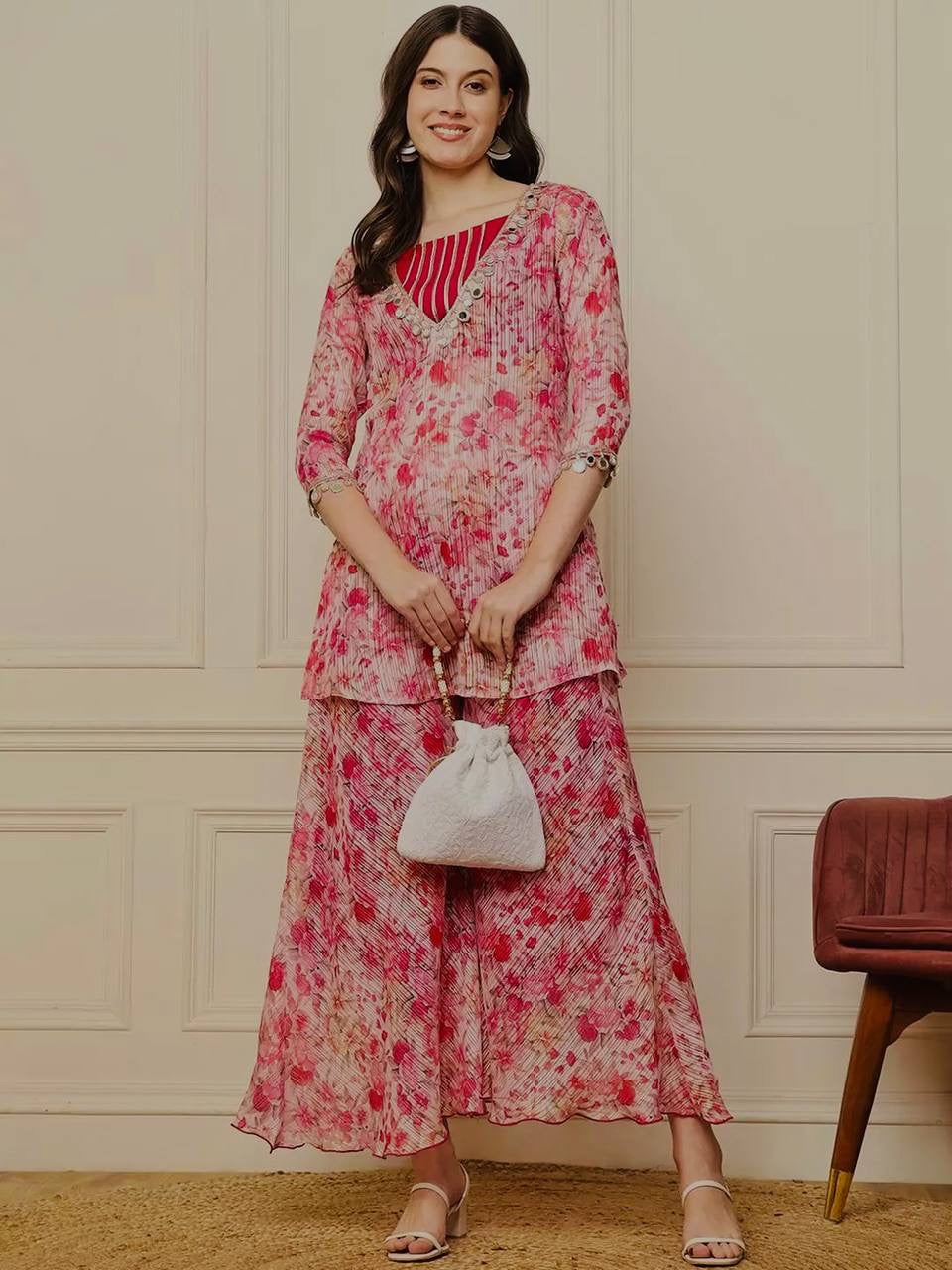 Floral Blouse suit set