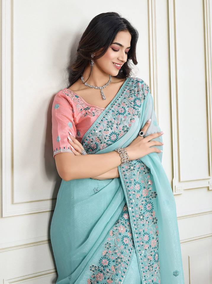 Embroided saree