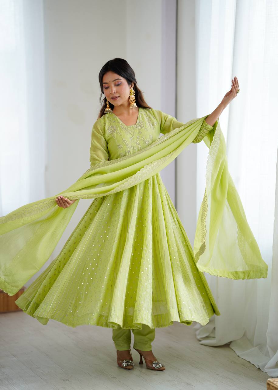 Anarkali set 3 piece
