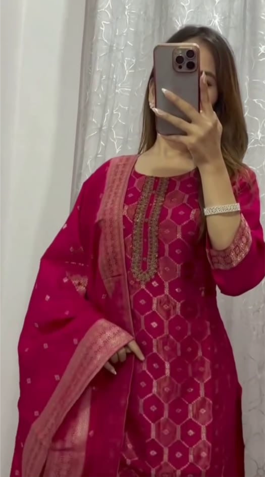 Banarasi straight kurta set
