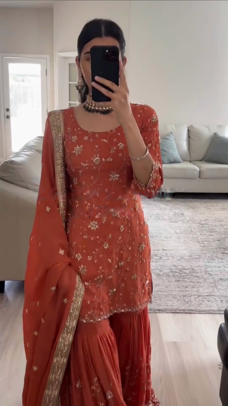 Heavy work sharara set.