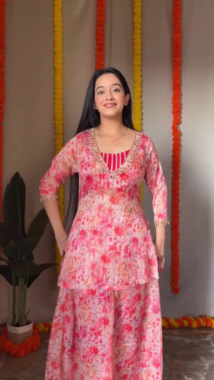 Floral Blouse suit set