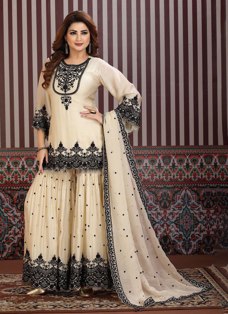 Embroidered Sharara set