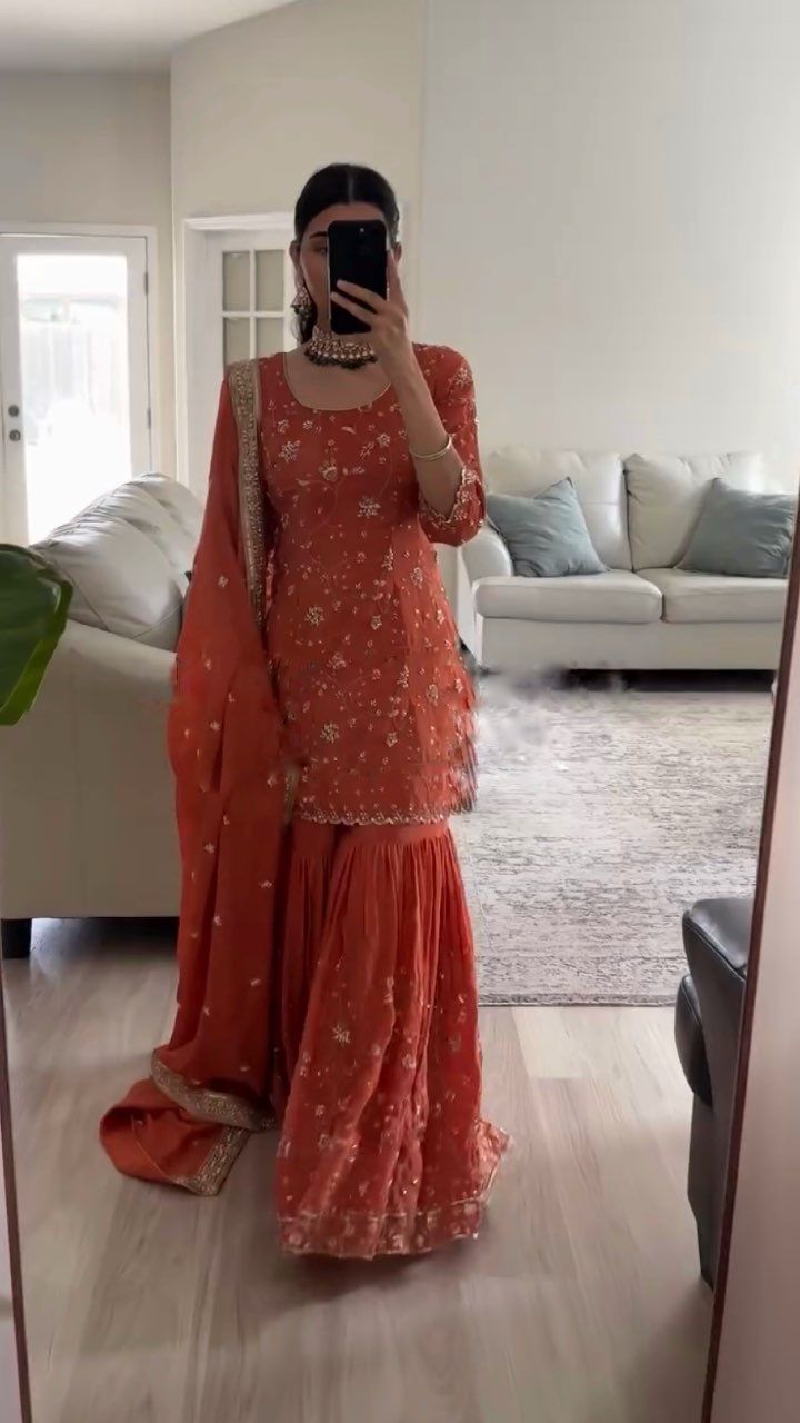 Heavy work sharara set.