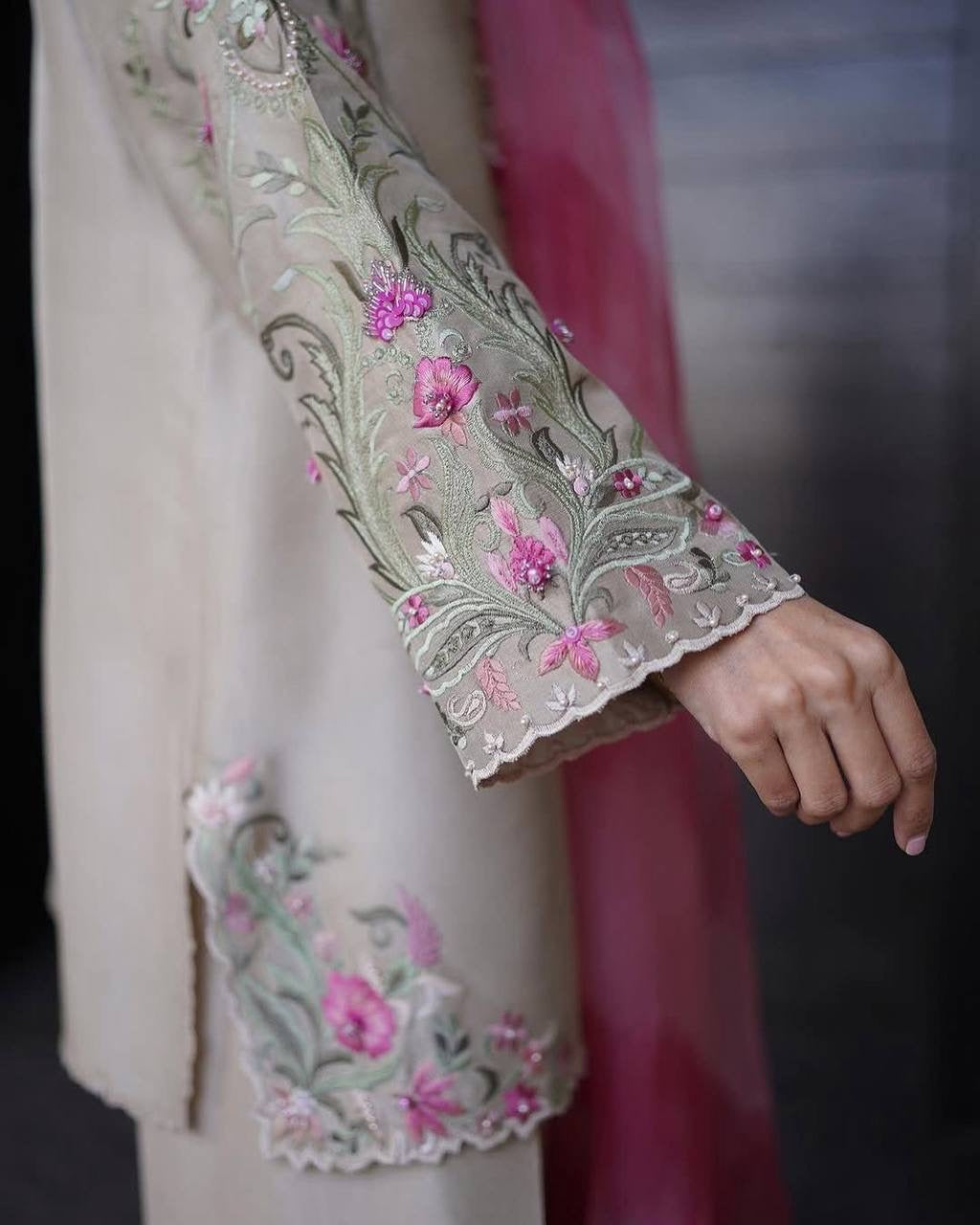 Salwar suit set organza dupatta.