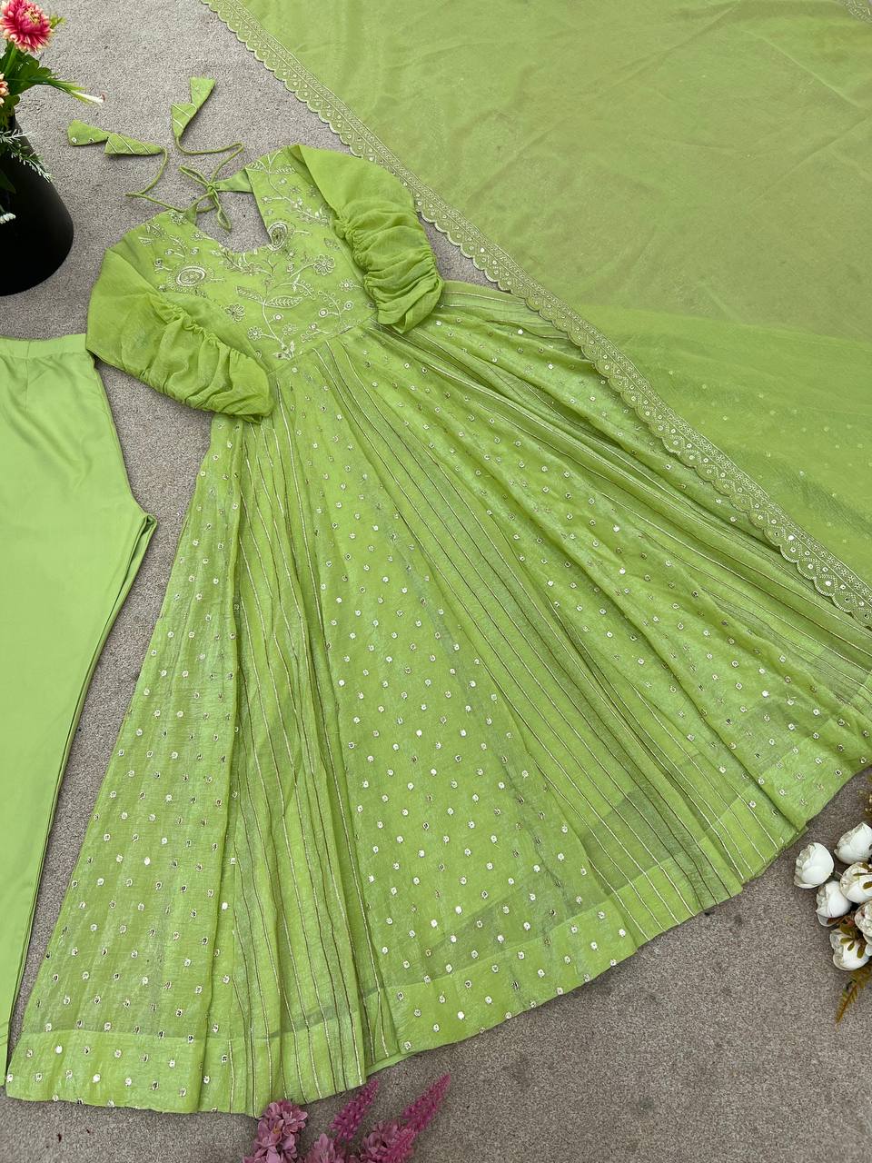 Anarkali set 3 piece