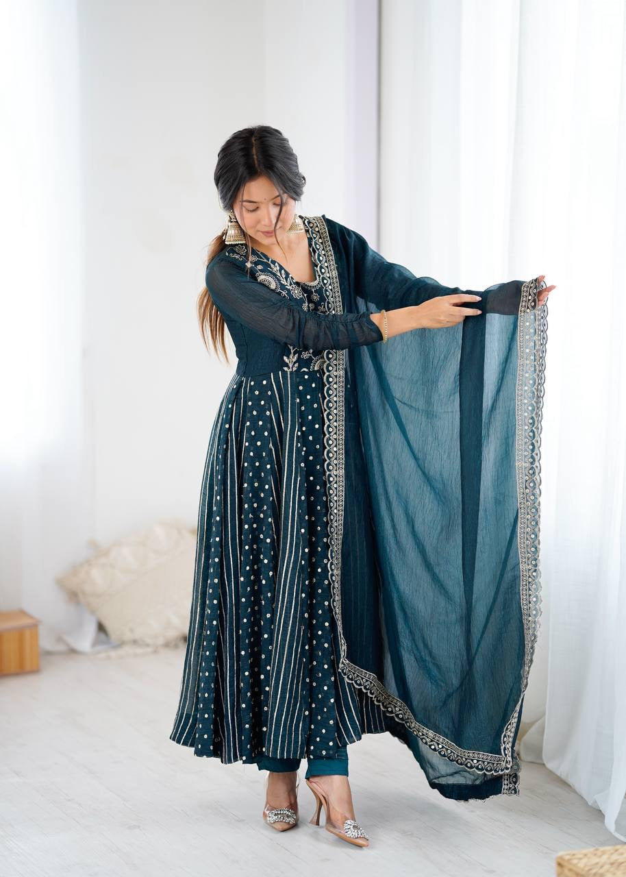 Anarkali set 3 piece