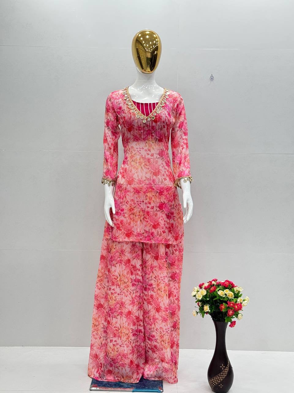 Floral Blouse suit set