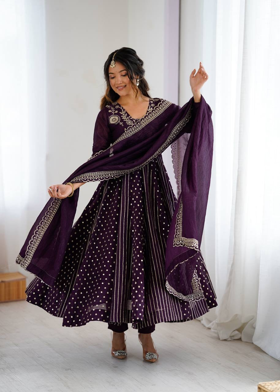 Anarkali set 3 piece