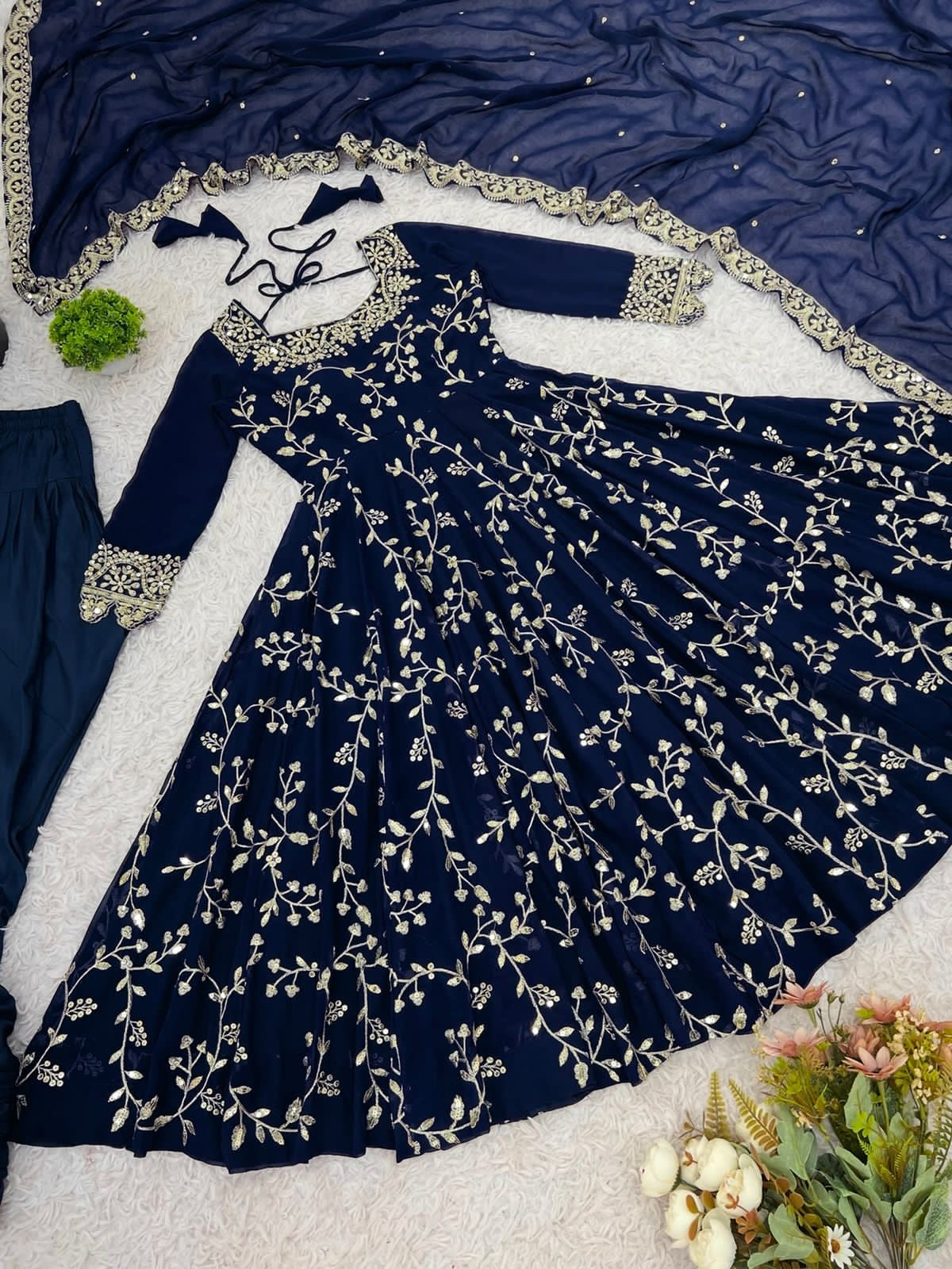 Heavy work Anarkali set