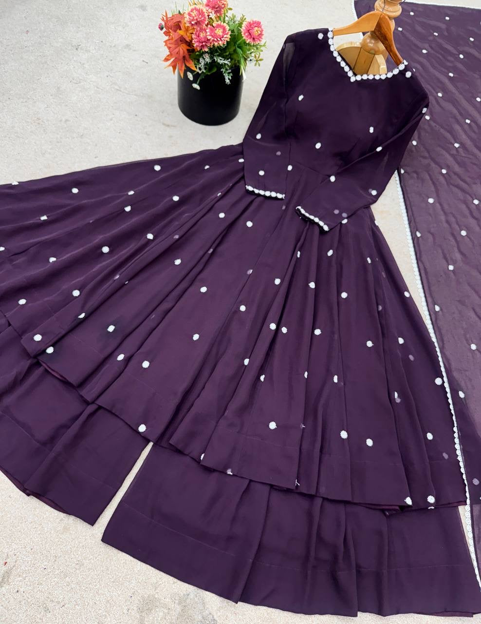 Anarkali duppata with palazzo set