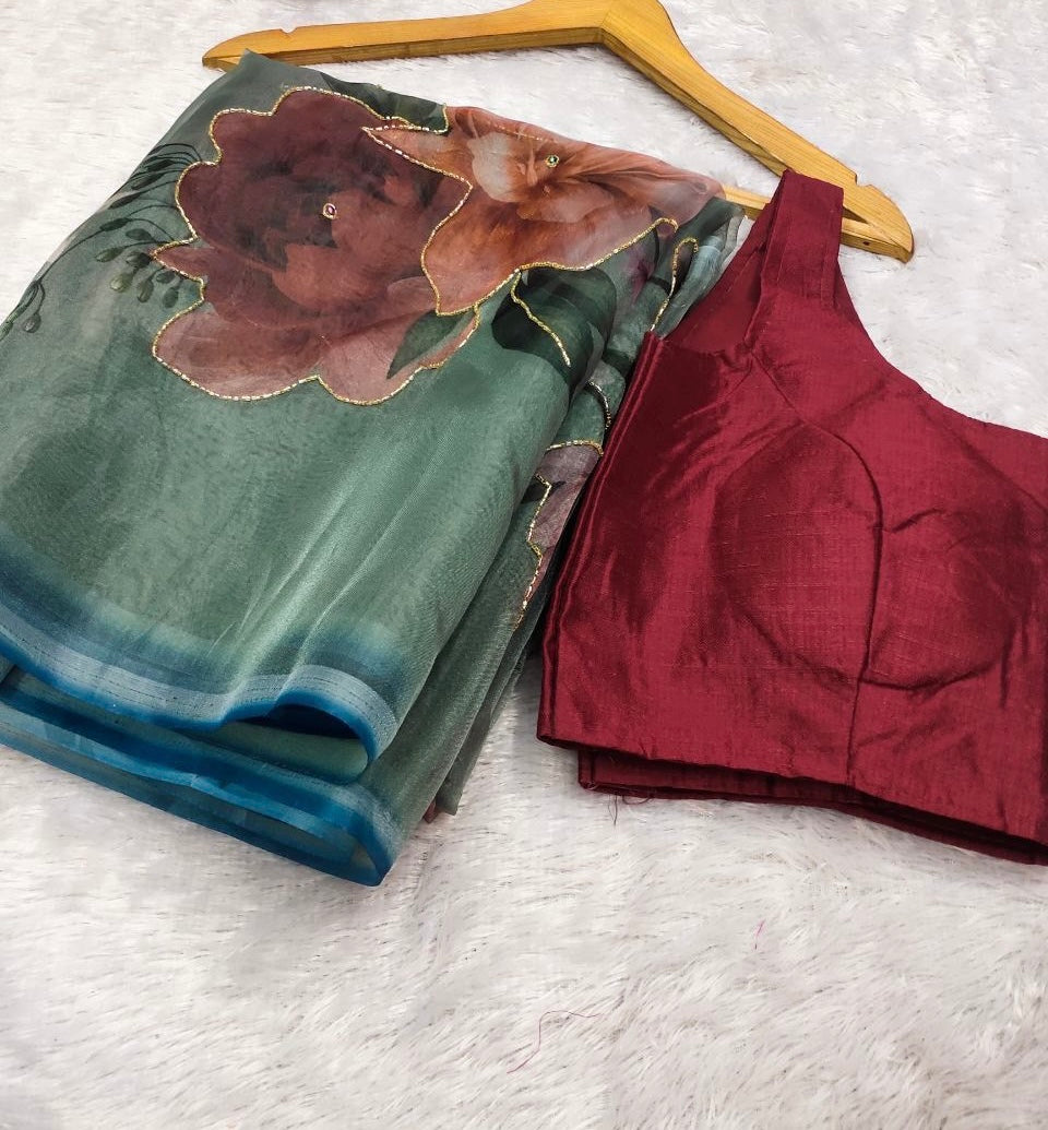 Printed Organza Sarees