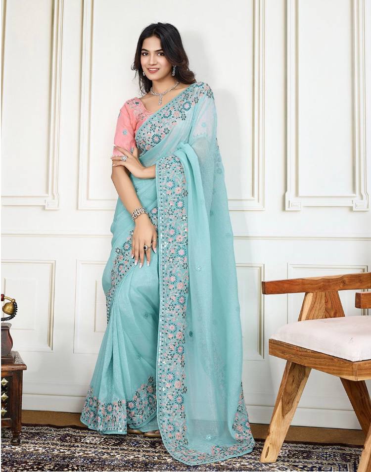 Embroided saree