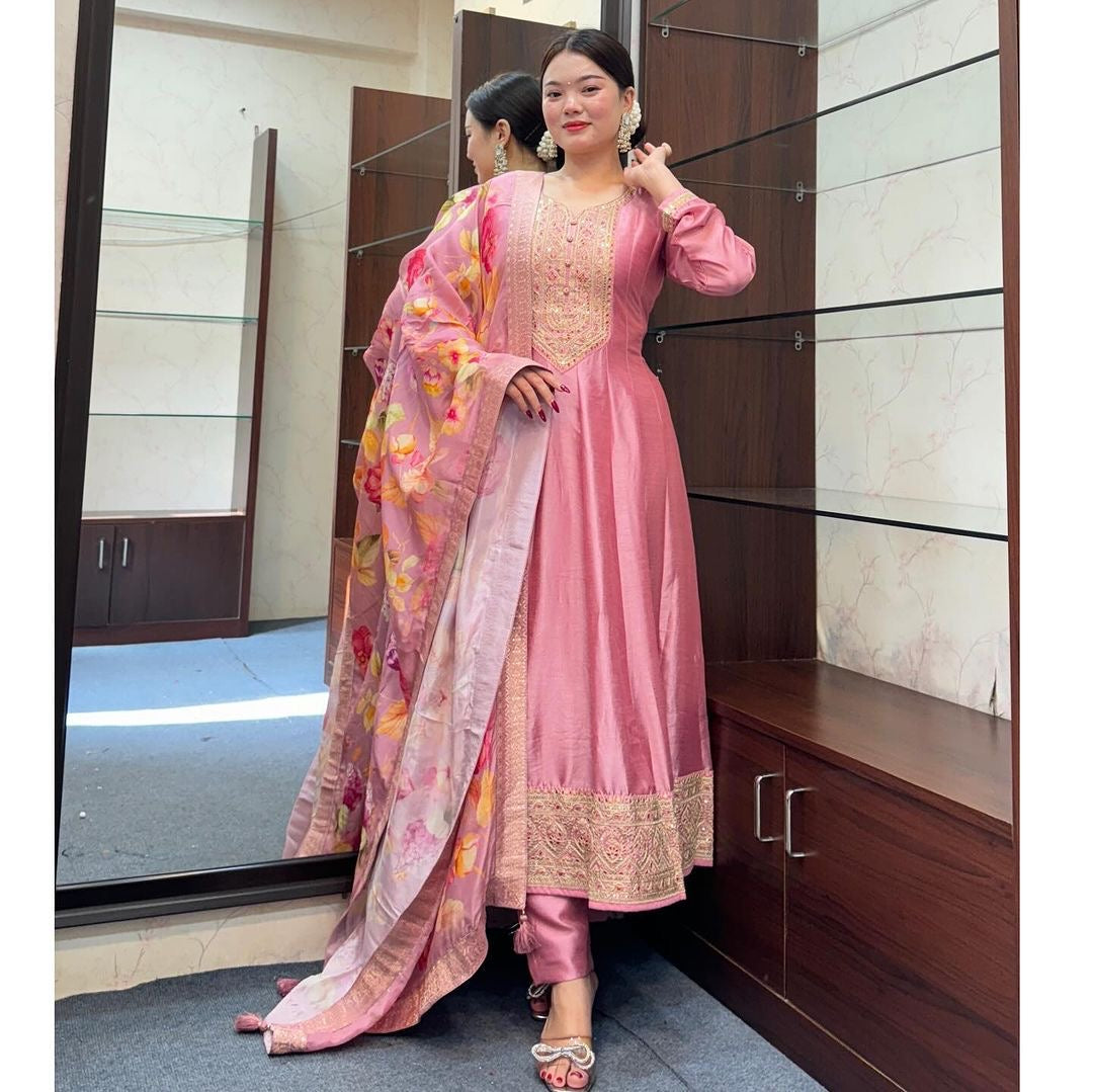 Suit with floral duppata