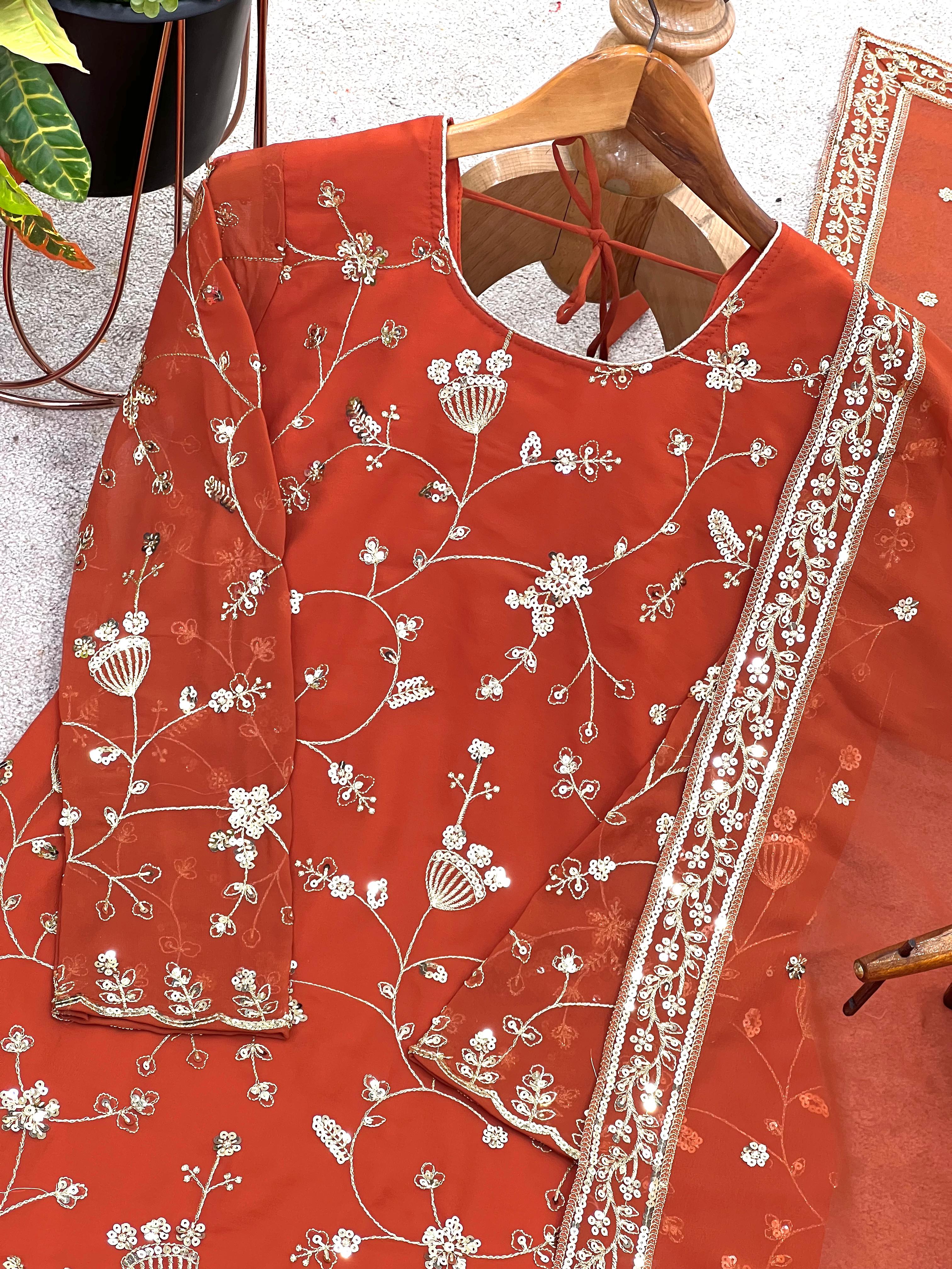 Heavy work sharara set.