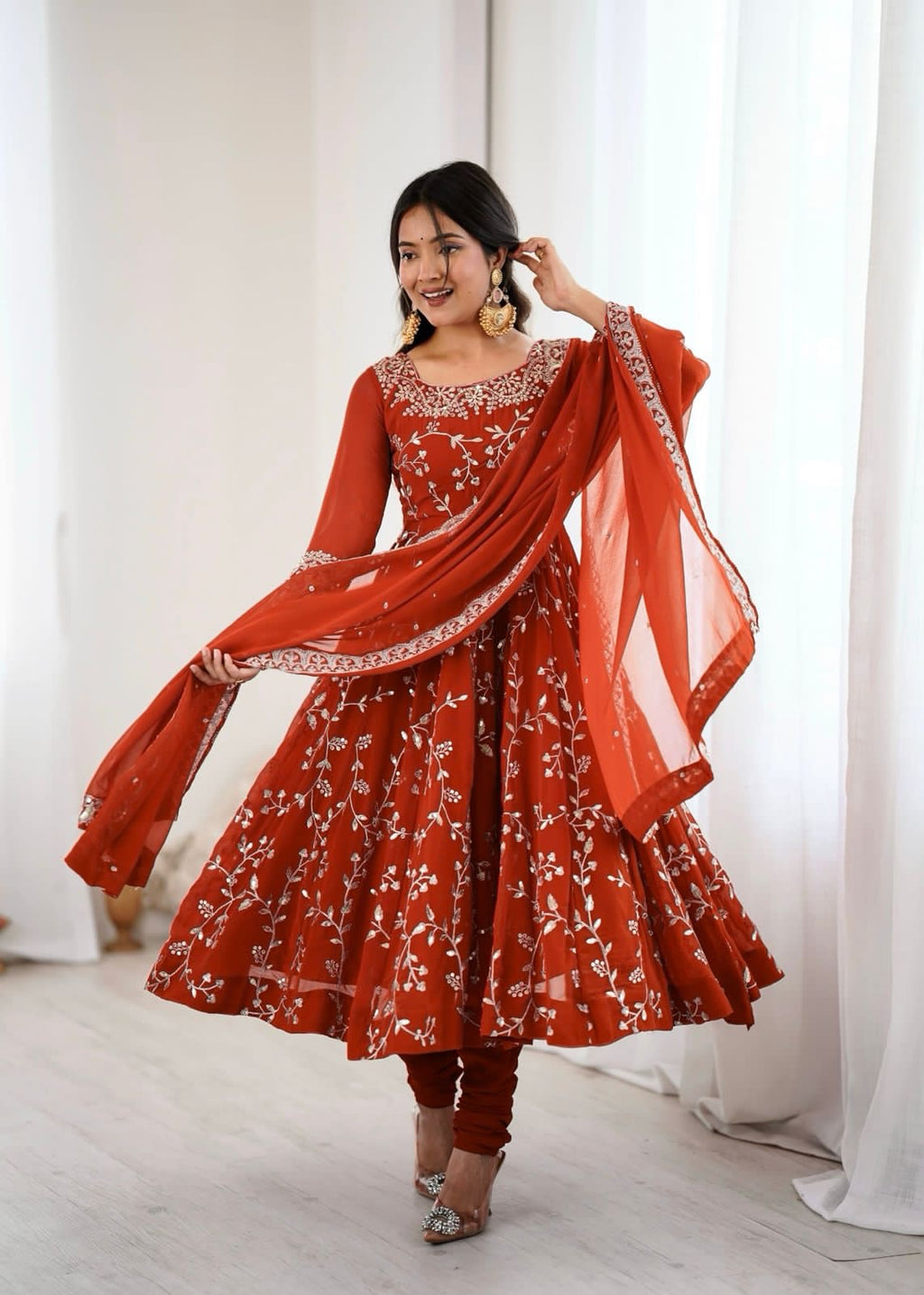 Heavy work Anarkali set