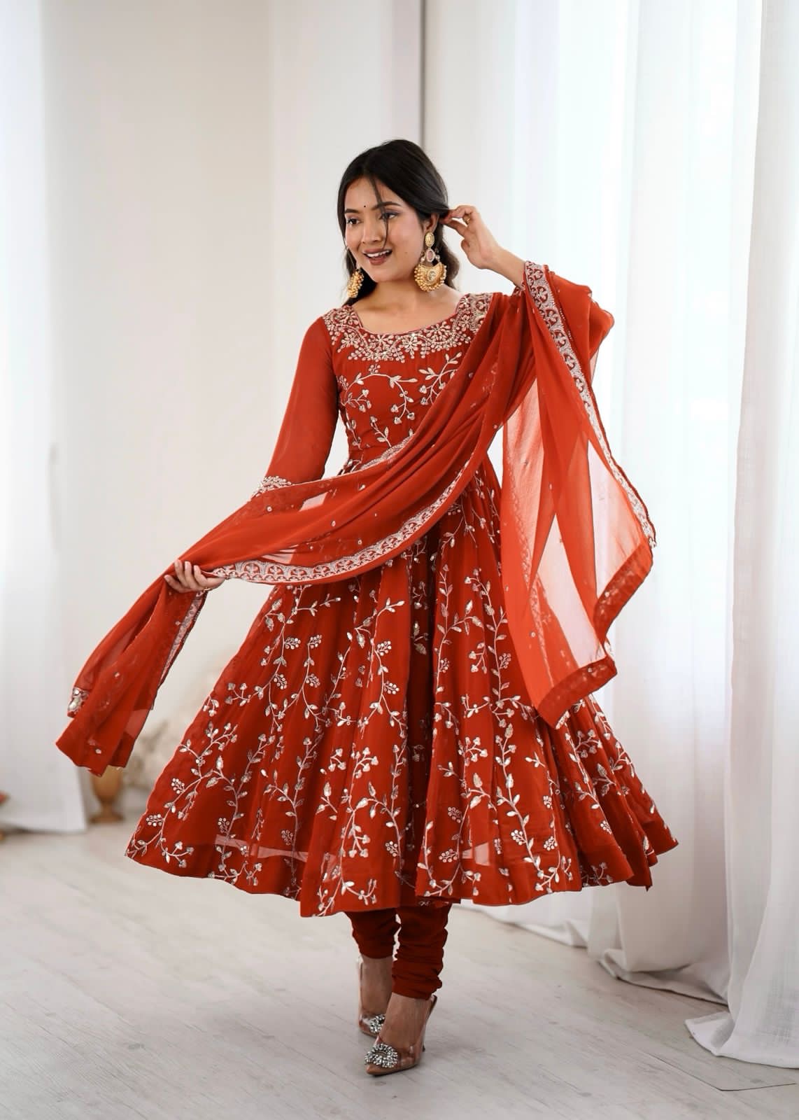 Heavy work Anarkali set