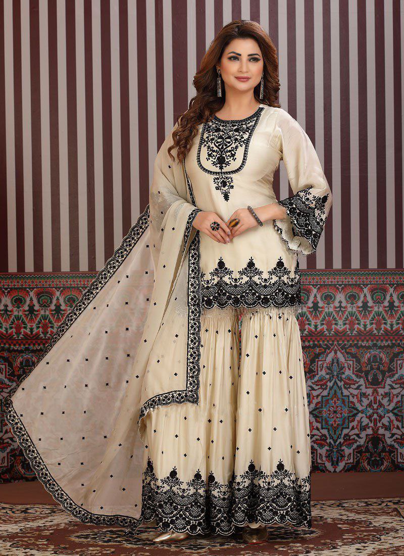 Embroidered Sharara set