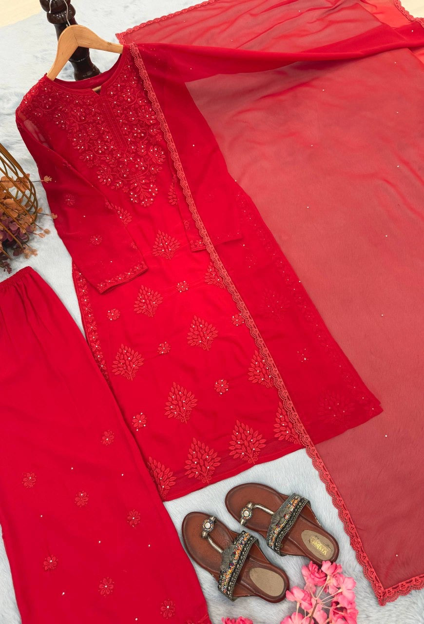 Chikankari sequin kurta set