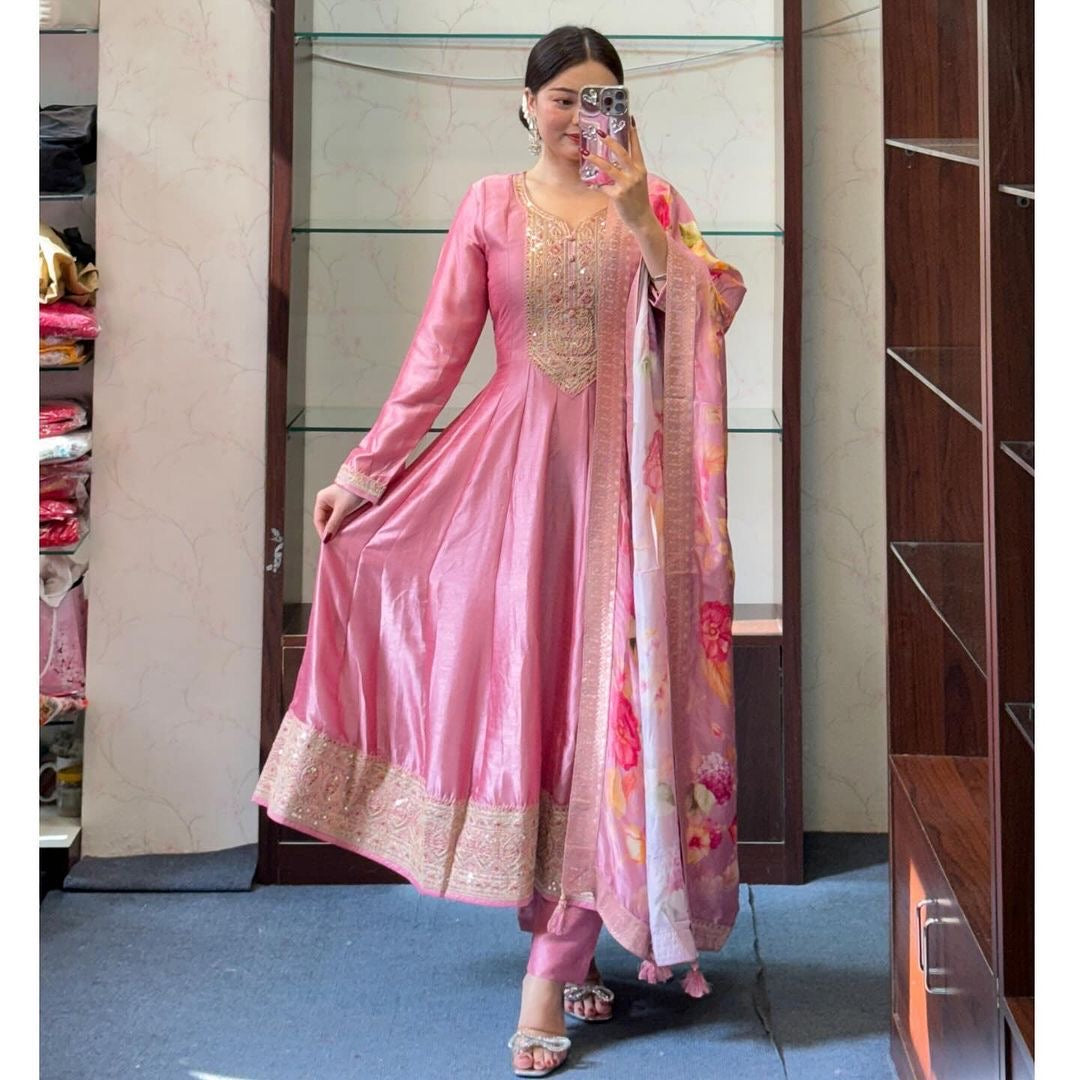 Suit with floral duppata