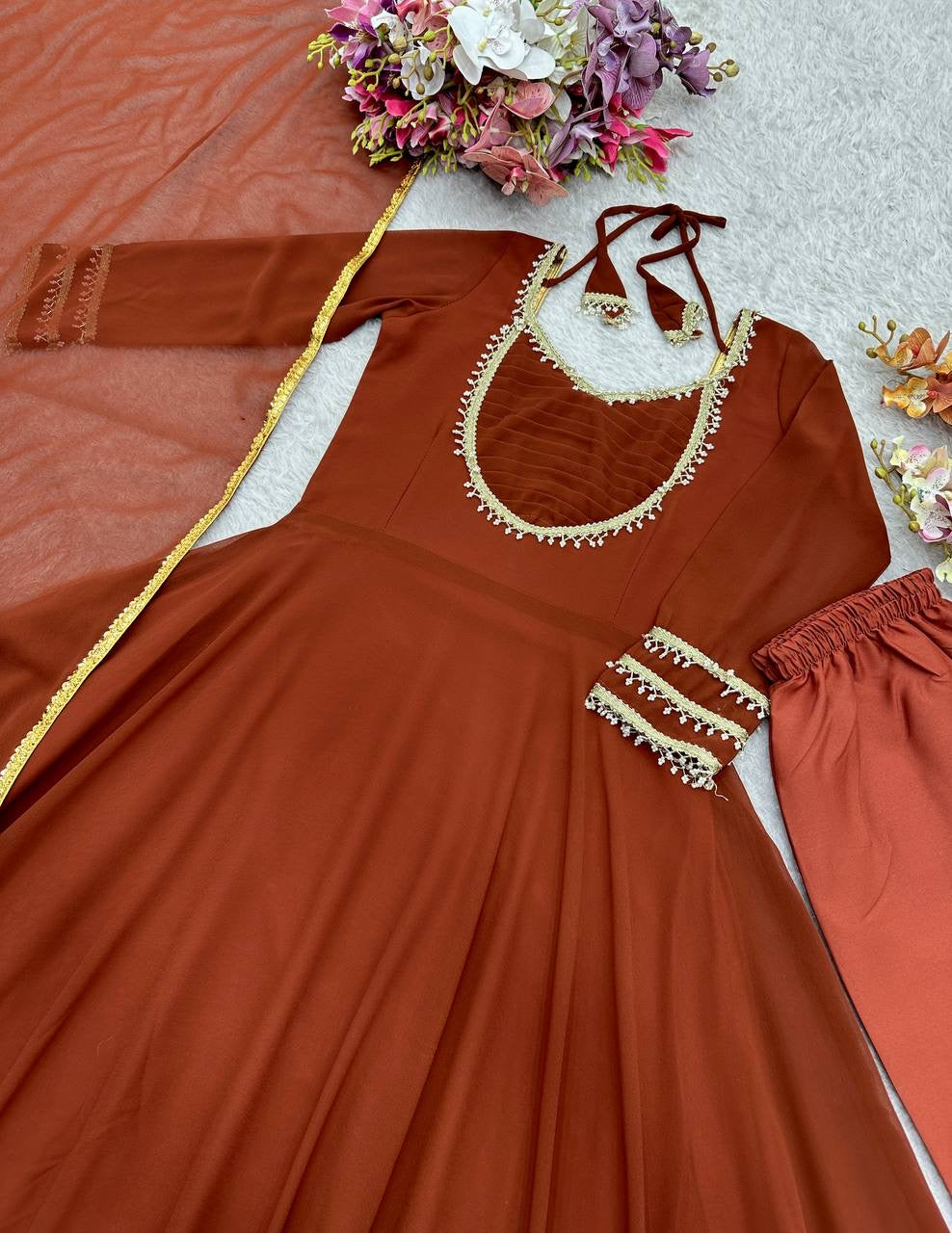 Light work anarkali set