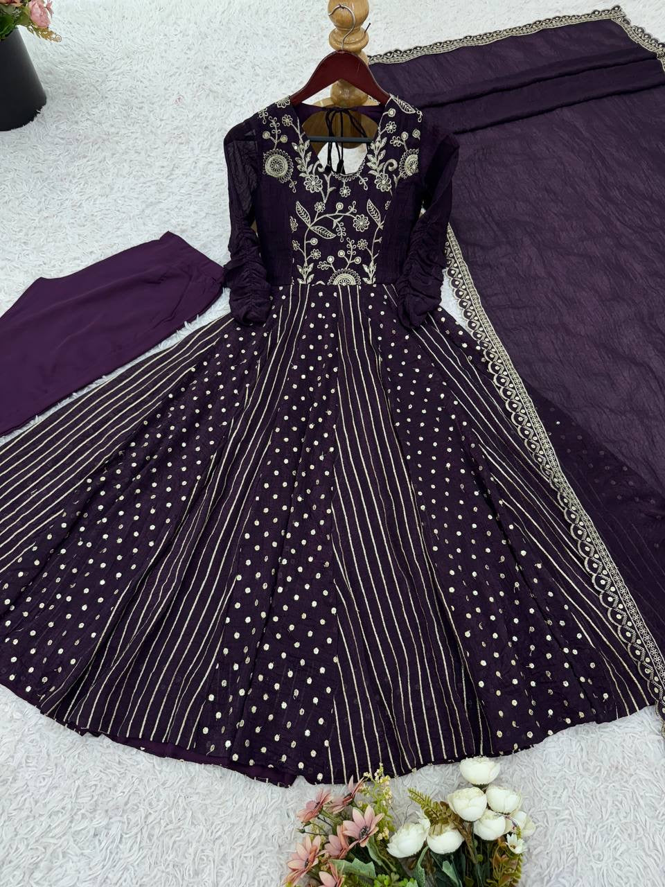 Anarkali set 3 piece