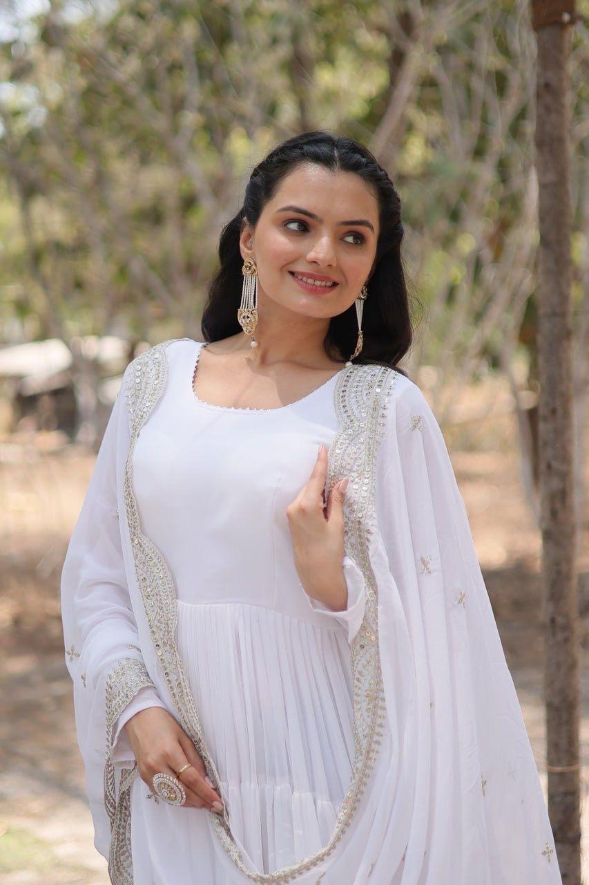 Georgette anarkali suit set