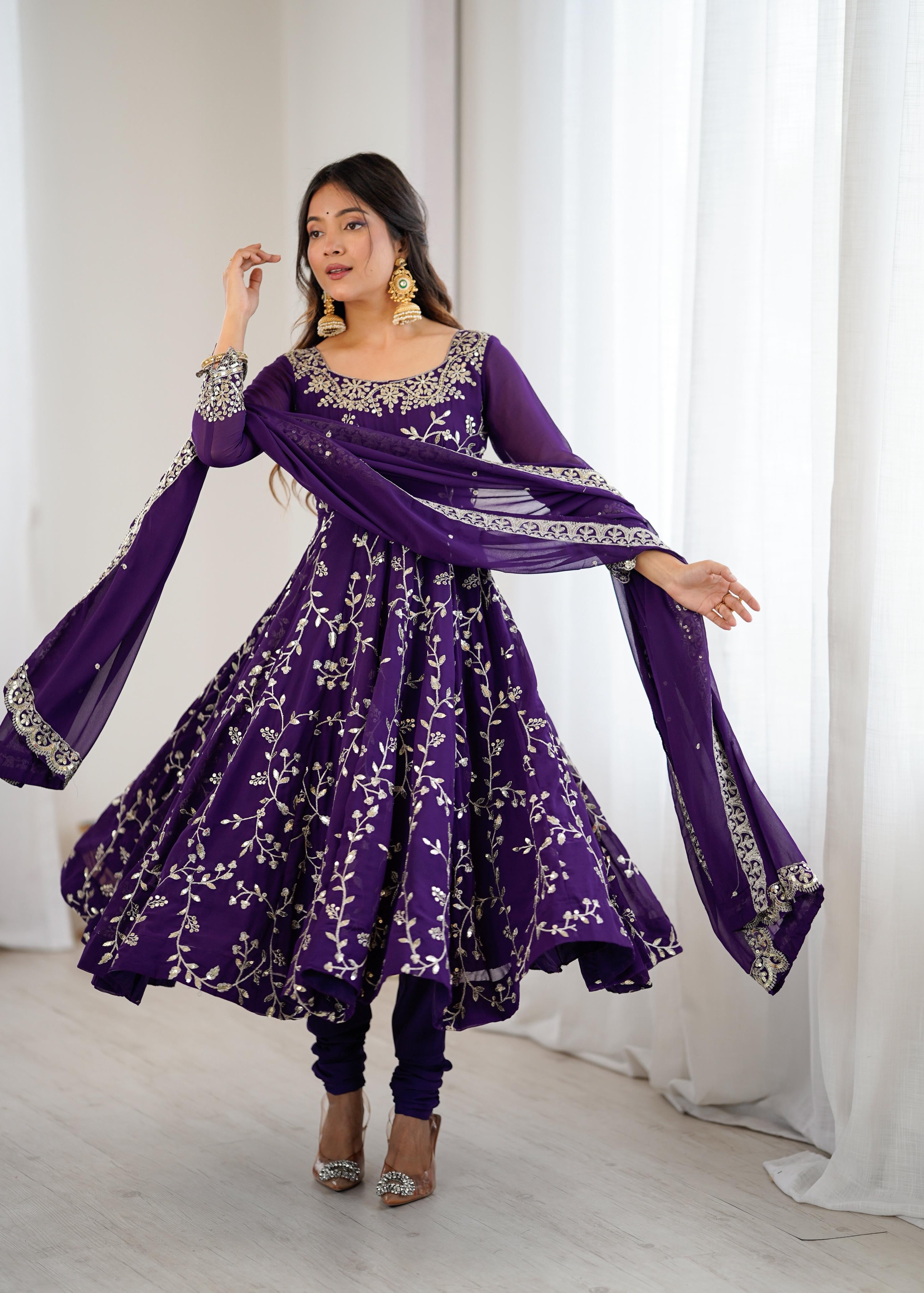 Heavy work Anarkali set
