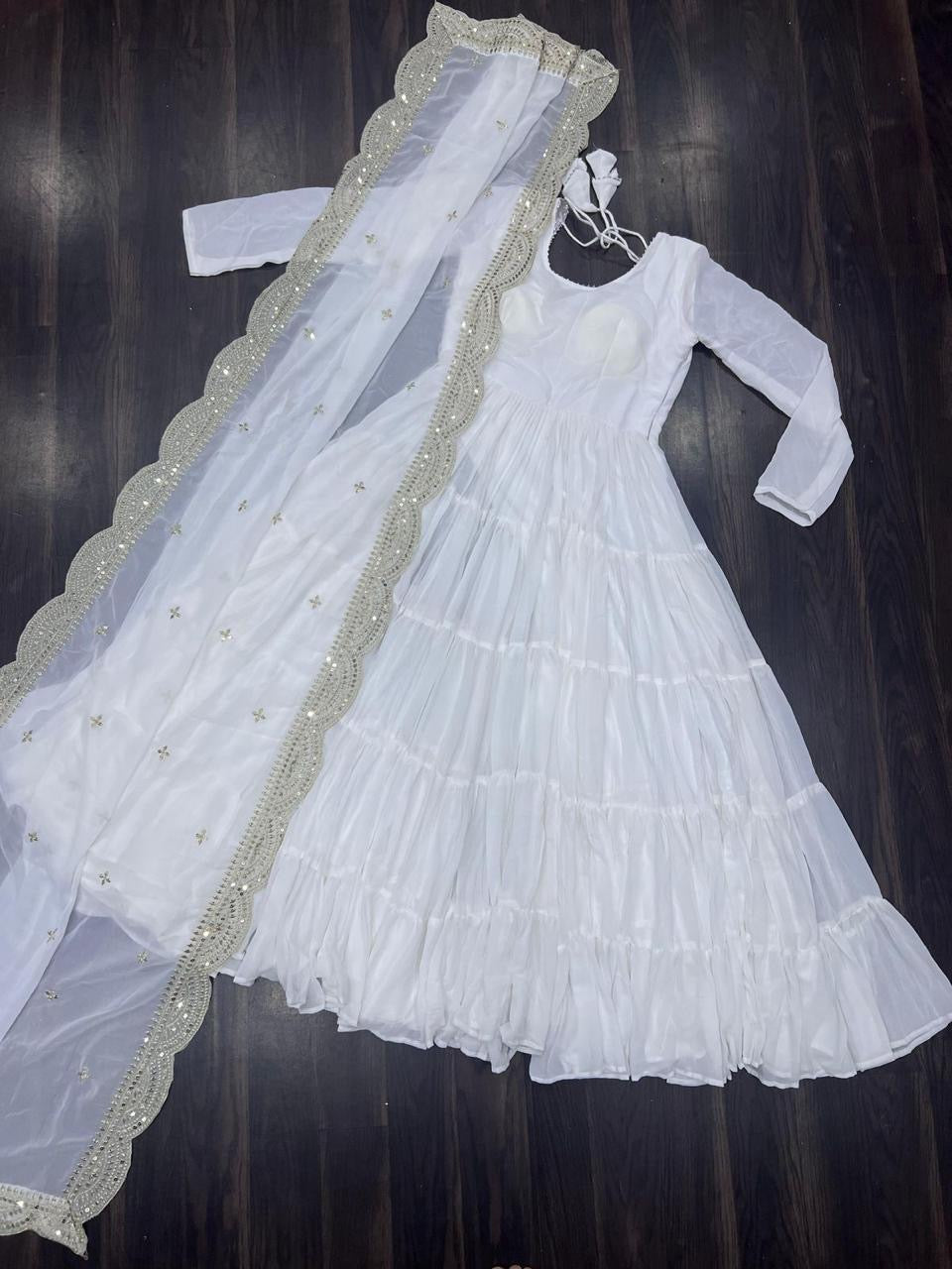 Georgette anarkali suit set