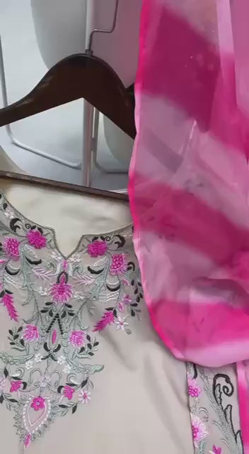 Salwar suit set organza dupatta.