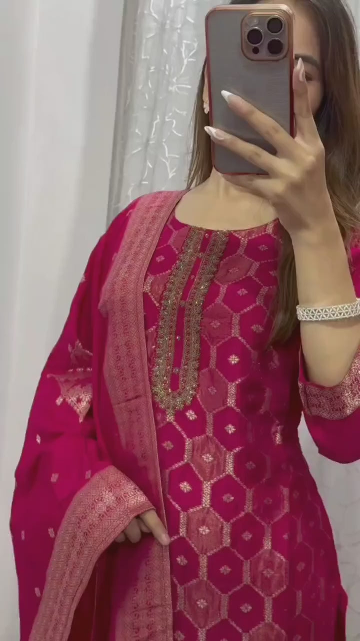 Banarasi straight kurta set