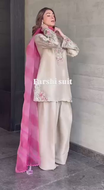 Salwar suit set organza dupatta.